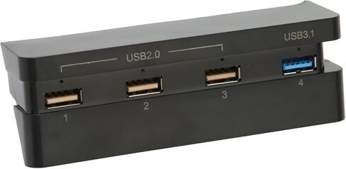موزع بـ4 منافذ لجهاز بلاي ستيشن 4، موزع USB عالي السرعة USB 3.1 2.0 شاحن وصلة USB للتوصيل والتشغيل لوحدة تحكم الالعاب بلاي ستيشن 4 سليم in Saudi Arabia