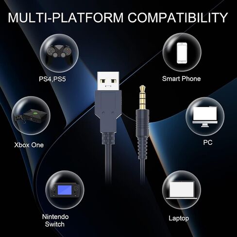 سماعات رأس لاسلكية للألعاب من GAMELITE مزودة بميكروفون لجهاز Nintendo Switch PS5 PS4 PC حتى 40 ساعة 2.4G سماعات رأس لاسلكية بلوتوث RGB للألعاب فوق الأذن وإلغاء الضوضاء وميكروفون سلكي للوضع لأجهزة Xbox in Saudi Arabia