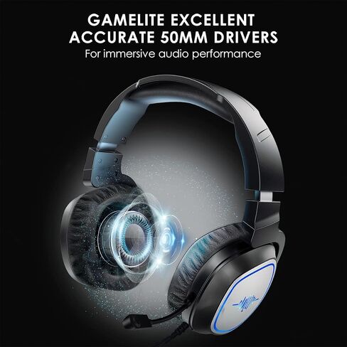 سماعات رأس لاسلكية للألعاب من GAMELITE مزودة بميكروفون لجهاز Nintendo Switch PS5 PS4 PC حتى 40 ساعة 2.4G سماعات رأس لاسلكية بلوتوث RGB للألعاب فوق الأذن وإلغاء الضوضاء وميكروفون سلكي للوضع لأجهزة Xbox in Saudi Arabia