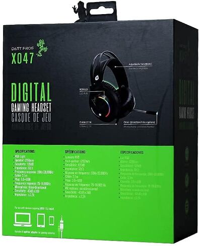 Dart Frog Gaming Headset with Microphone, Compatible with PS4 PS5 Xbox One PC Laptop, Over-Ear Headphones with - RGB Illuminated Gaming Headset Having Noise Canceling Mic – Black (RGB – LED Light) in Saudi Arabia