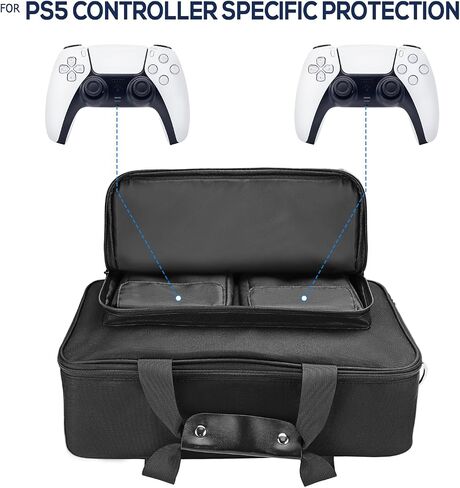 HUIJUTCHEN لحقيبة حمل PS5، لحقيبة سفر PS5 المتوافقة مع قرص PS5 والإصدار الرقمي مقاومة للصدمات ومقاومة للماء لحقيبة PS5 حقيبة حمل للسفر لبطاقات ألعاب وحدات التحكم PS5 in Kuwait