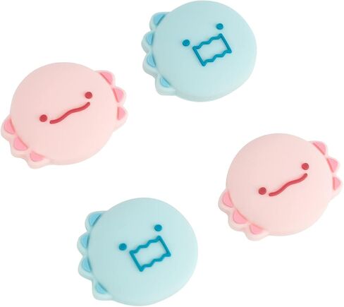GeekShare Cute Silicone Joycon Thumb Grip Caps, Joystick Cover Compatible with Nintendo Switch/OLED/Switch Lite,4PCS - Dinosaur & Axolotl in Saudi Arabia