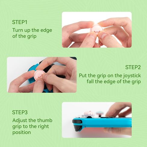 GeekShare Cute Silicone Joycon Thumb Grip Caps, Joystick Cover Compatible with Nintendo Switch/OLED/Switch Lite,4PCS - Dinosaur & Axolotl in Saudi Arabia