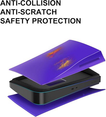 Unngeigei Plates Cover Compatible with PS5 Disc Edition, ABS Anti-Scratch Dustproof Cover Replacement Hard Shockproof Shell Plates for Playstation 5 Accessories, Side Plates for PS5 - Purple in Kuwait