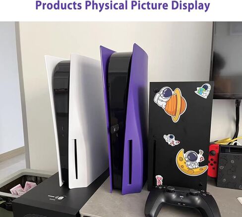 Unngeigei Plates Cover Compatible with PS5 Disc Edition, ABS Anti-Scratch Dustproof Cover Replacement Hard Shockproof Shell Plates for Playstation 5 Accessories, Side Plates for PS5 - Purple in Kuwait