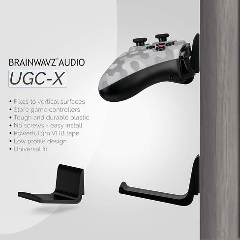 [EOL] حامل حامل مثبت على الحائط لسرير وحدة التحكم في الألعاب (عبوتان) لجهاز XBOX ONE SWITCH PS4 PS5 STEAM PC NINTENDO، ملحقات لوحة الألعاب العالمية - بدون براغي، لاصق، أسود من Brainwavz (UGC-X) [EOL] in Saudi Arabia