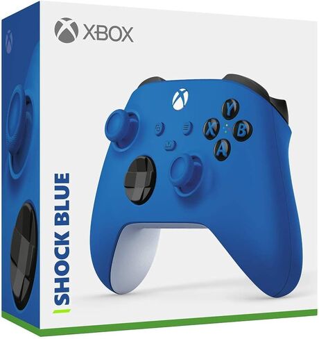 وحدة تحكم Microsoft Xbox One S اللاسلكية بتقنية Bluetooth، باللون الأزرق (متجددة) in Kuwait