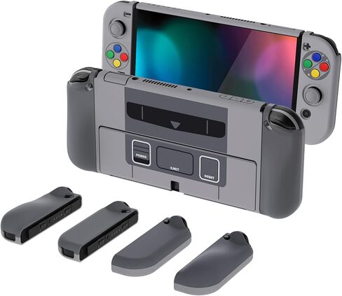 PlayVital AlterGrips Protective Slim Case for Nintendo Switch OLED, Ergonomic Grip Cover for Joycon, Dockable Hard Shell for Switch OLED w/Thumb Grip Caps & Button Caps in Saudi Arabia