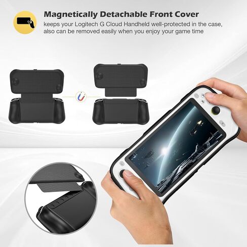 ProCase Flip Case for Logitech G Cloud Handheld with Front Cover, Upgraded Protective Case for Logitech G Cloud Gaming Case with Magnetically Detachable Front Shell -Black in Saudi Arabia