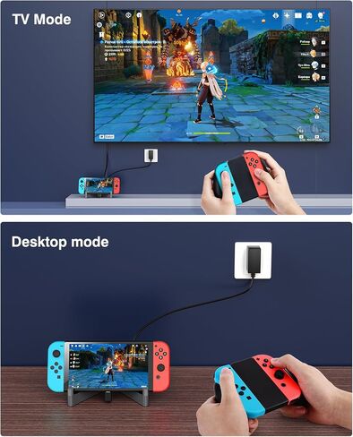 MoKo Switch Dock لجهاز نينتندو سويتش/سويتش OLED، محطة إرساء تبديل التلفزيون المحمولة مع منفذ شحن 4K HDMI/النوع C، قاعدة بديلة لقاعدة حامل التبديل الرسمية (2023 ترقية الإصدار المعدني) in Saudi Arabia