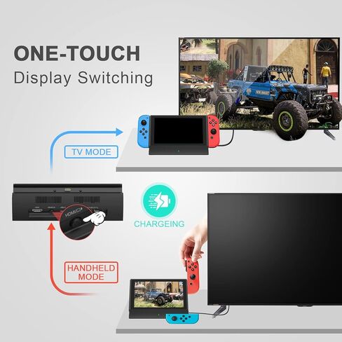 قاعدة شحن للتلفزيون من رانتوجول لجهاز سويتش، محطة شحن محمولة OLED تدعم مخرج HDMI 4K، بديل لقاعدة سويتش الرسمية، قاعدة سويتش مع HDMI و3 منافذ USB in Kuwait