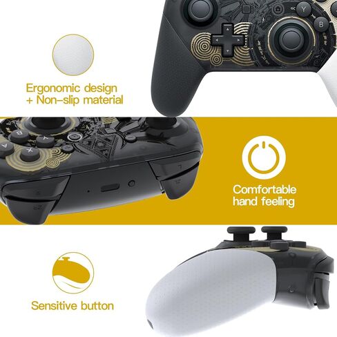 JDDWIN Wireless Controller Compatible With Nintendo Switch/Lite/Oled/Switch Pro Controller,Switch Remote Gamepad with NFC Amiibo,Dual Vibration, Wake -Up And Motion Control Function. Design for The Legend of Zelda: Tears of the Kingdom Edition in Kuwait
