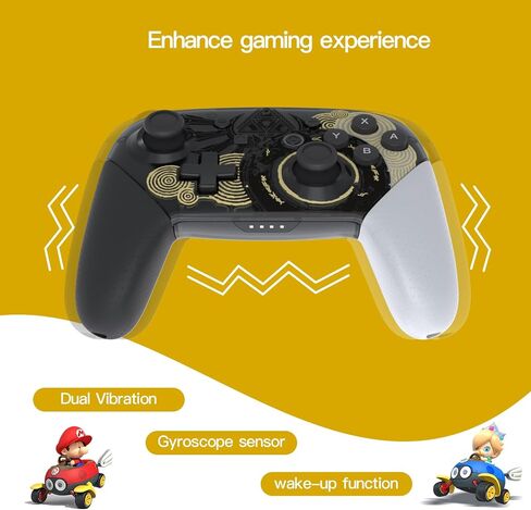 JDDWIN Wireless Controller Compatible With Nintendo Switch/Lite/Oled/Switch Pro Controller,Switch Remote Gamepad with NFC Amiibo,Dual Vibration, Wake -Up And Motion Control Function. Design for The Legend of Zelda: Tears of the Kingdom Edition in Kuwait