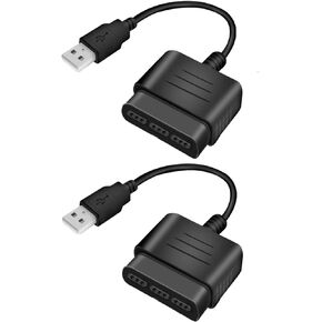 Finera 2 Pack USB 2.0 Games Controller Adapter Converter Cable, Compatible with PS1 PS2 Dual Shock 2 Joypad Gamepad to PS3 PC Game in Kuwait