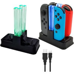 قاعدة شحن متوافقة مع نينتندو سويتش لجهاز التحكم Joy Con وOLED مع مؤشر LED لامبوست، ومحطة حامل الشاحن مع كابل الشحن in Saudi Arabia