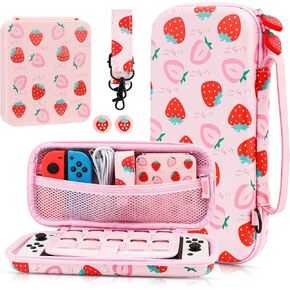 GLDRAM Carrying Case Bundle for Nintendo Switch / OLED, Theme for Splatoon 3 Travel Case for Switch, Portable Accessories Kit with Game Card Holder, Thumb Grip Caps in Saudi Arabia