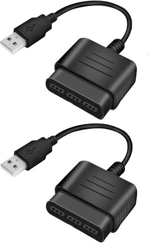 Finera 2 Pack USB 2.0 Games Controller Adapter Converter Cable, Compatible with PS1 PS2 Dual Shock 2 Joypad Gamepad to PS3 PC Game in Kuwait