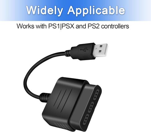 Finera 2 Pack USB 2.0 Games Controller Adapter Converter Cable, Compatible with PS1 PS2 Dual Shock 2 Joypad Gamepad to PS3 PC Game in Kuwait