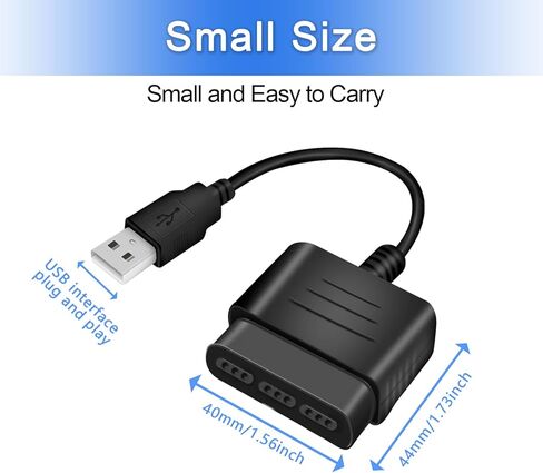 Finera 2 Pack USB 2.0 Games Controller Adapter Converter Cable, Compatible with PS1 PS2 Dual Shock 2 Joypad Gamepad to PS3 PC Game in Kuwait