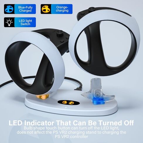 محطة شحن لوحدة تحكم PSVR2 Sense، حامل شحن PSVR 2 لوحدة تحكم PS VR2 مع مؤشر LED، قاعدة شحن PS VR 2 مع موصلين مغناطيسيين من النوع C، ملحقات PSVR2 in Kuwait