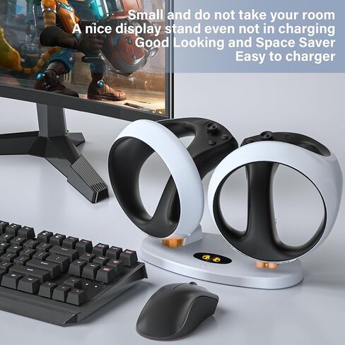 محطة شحن لوحدة تحكم PSVR2 Sense، حامل شحن PSVR 2 لوحدة تحكم PS VR2 مع مؤشر LED، قاعدة شحن PS VR 2 مع موصلين مغناطيسيين من النوع C، ملحقات PSVR2 in Kuwait