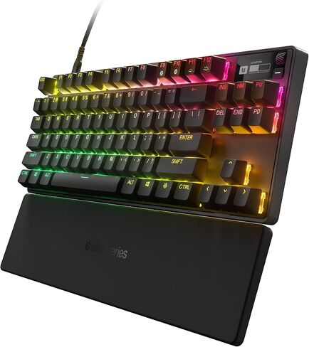 New SteelSeries Apex Pro TKL 2023 Ed. - أسرع لوحة مفاتيح ميكانيكية للألعاب في العالم - تشغيل قابل للتعديل - Esports Tenkeyless - شاشة OLED - RGB - أغطية مفاتيح PBT - USB-C (متجدد) in Kuwait