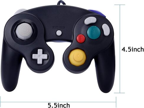 ONE250 2 Pack Classic Shock Joypad Wired Controller, Compatible with Wii NGC Gamecube Game Cube (Black & Blue) in Kuwait