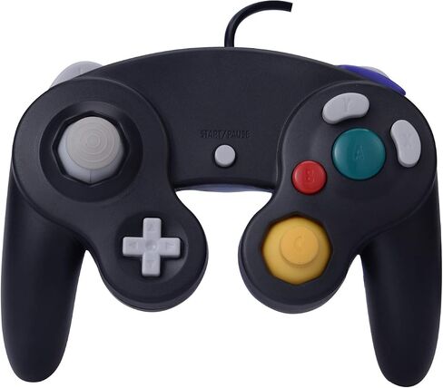 ONE250 2 Pack Classic Shock Joypad Wired Controller, Compatible with Wii NGC Gamecube Game Cube (Black & Blue) in Kuwait
