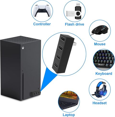 موزع USB بـ 4 منافذ لإكس بوكس سيريز إكس وحدة تحكم يو اس بي 2.0 عالي السرعة لإكسسوارات إكس بوكس سيريز إكس in Kuwait