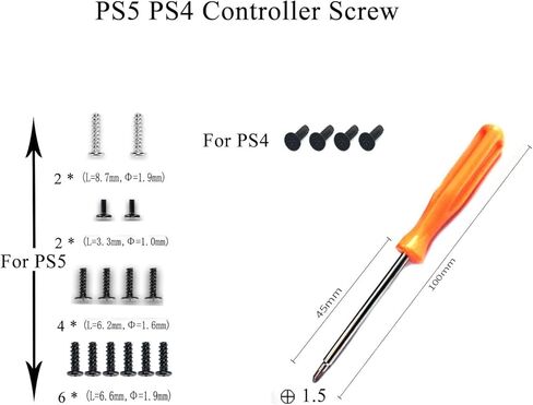 مجموعة براغي لأجهزة بلاي ستيشن 4 وبلاي ستيشن 5، وإكس بوكس ون/سلسلة X براغي إصلاح وأدوات فك فيليبس T6 T8 بغطاء مفتوح، in Kuwait