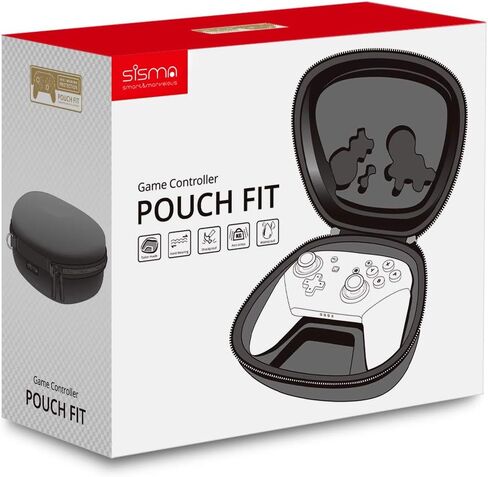 sisma Switch Controller Case Compatible with Nintendo Switch Pro Controller, Travel Safekeeping Controller Holder Protective Cover Storage Case Black Carrying Bag in Kuwait