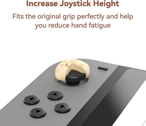 GeekShare Cute Silicone Joycon Thumb Grip Caps, Joystick Cover Compatible with Nintendo Switch/OLED/Switch Lite,4PCS - Milk Tea Cat in Saudi Arabia