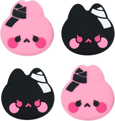 GeekShare Cute Silicone Joycon Thumb Grip Caps, Joystick Cover Compatible with Nintendo Switch/OLED/Switch Lite,4PCS - Bunny & Kitty in Saudi Arabia