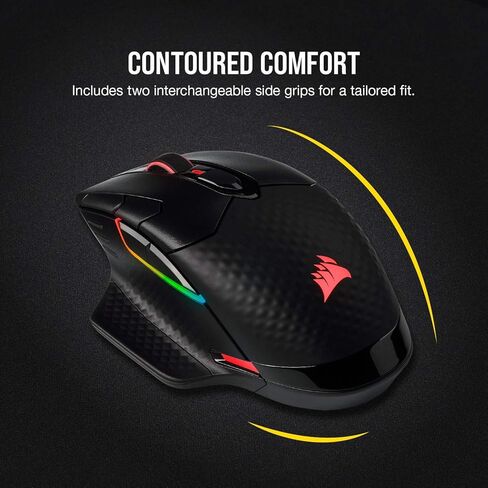 Corsair Dark Core RGB Pro, Wireless FPS/MOBA Gaming Mouse with SLIPSTREAM Technology, Black, Backlit RGB LED, 18000 DPI, Optical,CH-9315411-NA (Renewed) in Kuwait