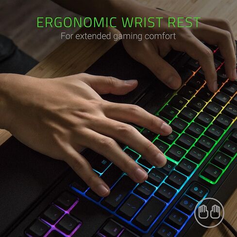 Razer Ornata Chroma Revolutionary Mecha-Membrane RGB Gaming Keyboard with Individually Backlit Mid-Height Keys Wrist Rest - Ergonomic Design (Renewed) in Saudi Arabia