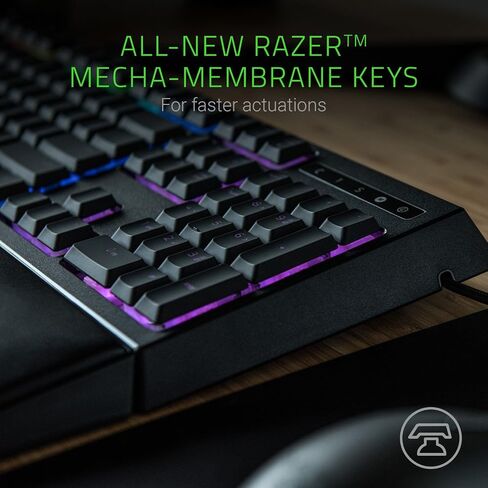 Razer Ornata Chroma Revolutionary Mecha-Membrane RGB Gaming Keyboard with Individually Backlit Mid-Height Keys Wrist Rest - Ergonomic Design (Renewed) in Saudi Arabia