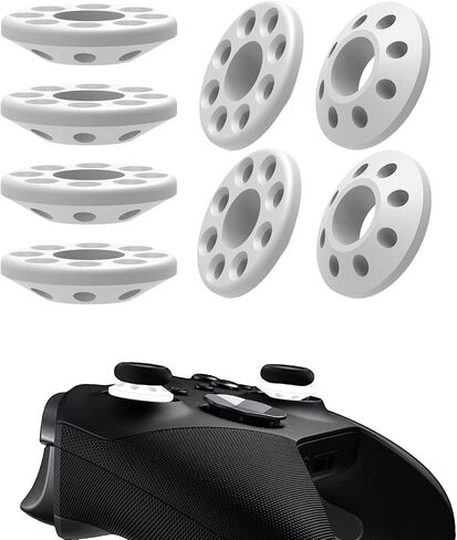 8 قطع من الحلقات الدقيقة المتوافقة مع أجهزة PS4/PS5/Xbox One/Xbox Series X S/Switch PRO وحدة تحكم عصا الإبهام وتعديل التصويب ومساعدة الهدف على الحركة حلقات سيليكون سهلة القوة الصلبة in Kuwait