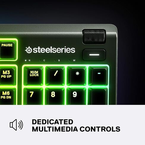 SteelSeries Apex 3 RGB Gaming Keyboard – 10-Zone RGB Illumination – IP32 Water Resistant – Premium Magnetic Wrist Rest (Whisper Quiet Gaming Switch) (Renewed) in Kuwait