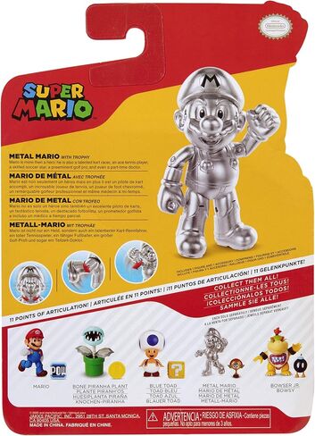 World of Nintendo 4" Metal Mario with Trophy Toy Figure in Saudi Arabia