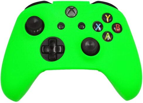 FOTTCZ Anti-Slip Soft Silicone Cover Skin Set for Microsoft Xbox One Controller which 1pcs Green Controller Skin + 8pcs Thumb Grip Caps in Saudi Arabia