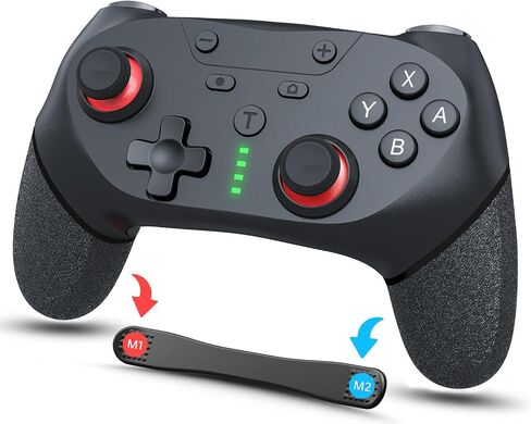وحدة تحكم Switch pro، وحدة تحكم لاسلكية متوافقة مع Switch/Lite/OLED، وحدات تحكم التبديل مع زرين خلفيين، 3 مستويات TURBO قابلة للتعديل، 4 مستويات من الاهتزاز قابلة للتعديل، عمر البطارية 20 ساعة in Saudi Arabia