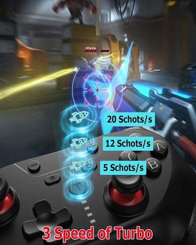 وحدة تحكم Switch pro، وحدة تحكم لاسلكية متوافقة مع Switch/Lite/OLED، وحدات تحكم التبديل مع زرين خلفيين، 3 مستويات TURBO قابلة للتعديل، 4 مستويات من الاهتزاز قابلة للتعديل، عمر البطارية 20 ساعة in Saudi Arabia