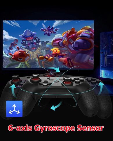 وحدة تحكم Switch pro، وحدة تحكم لاسلكية متوافقة مع Switch/Lite/OLED، وحدات تحكم التبديل مع زرين خلفيين، 3 مستويات TURBO قابلة للتعديل، 4 مستويات من الاهتزاز قابلة للتعديل، عمر البطارية 20 ساعة in Saudi Arabia