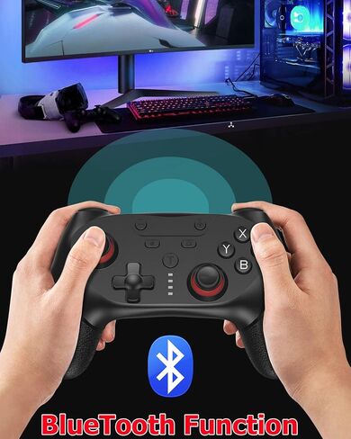 وحدة تحكم Switch pro، وحدة تحكم لاسلكية متوافقة مع Switch/Lite/OLED، وحدات تحكم التبديل مع زرين خلفيين، 3 مستويات TURBO قابلة للتعديل، 4 مستويات من الاهتزاز قابلة للتعديل، عمر البطارية 20 ساعة in Saudi Arabia