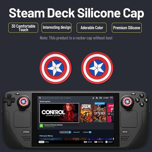 4Pcs Thumb Grips Caps for Steam Deck, Game Console Silicone Analog Stick Protection Cover, Fantastic Non-Slip Controllers Game Remote Joystick Cap Compatible with Steam Deck PS5, PS4 in Saudi Arabia