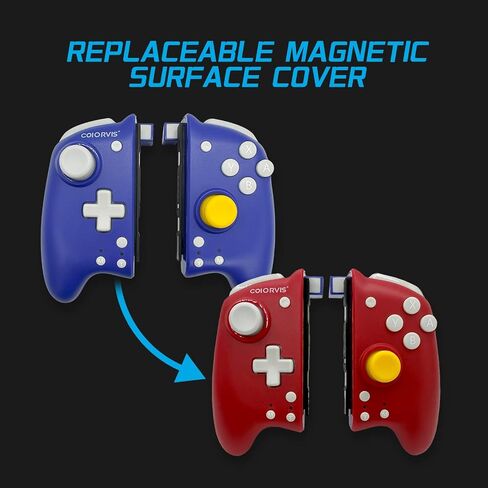 وحدة تحكم Joypad اللاسلكية COIORVIS متوافقة مع Switch، OLED، IOS16، بديلة لـ Switch Joy Con، 4 أزرار ميكانيكية، تدعم استشعار الجسم بستة محاور و[ios]... in Saudi Arabia