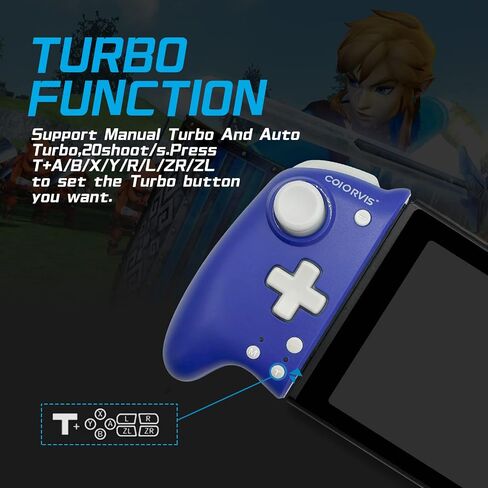 وحدة تحكم Joypad اللاسلكية COIORVIS متوافقة مع Switch، OLED، IOS16، بديلة لـ Switch Joy Con، 4 أزرار ميكانيكية، تدعم استشعار الجسم بستة محاور و[ios]... in Saudi Arabia