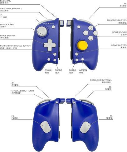 وحدة تحكم Joypad اللاسلكية COIORVIS متوافقة مع Switch، OLED، IOS16، بديلة لـ Switch Joy Con، 4 أزرار ميكانيكية، تدعم استشعار الجسم بستة محاور و[ios]... in Saudi Arabia