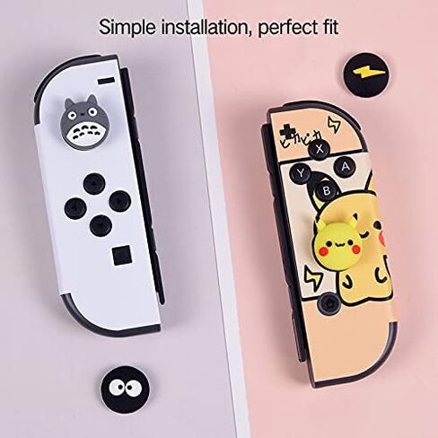 PERFECTSIGHT Cute Thumb Grips Cap Compatible with Nintendo Switch Joycon/OLED/Lite, Soft Silicon Joystick Caps, Kawaii Skin Button Stick Cover 3D Analog Kit for NS Controller, Brother in Saudi Arabia