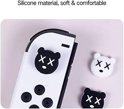 PERFECTSIGHT Cute Thumb Grips Cap Compatible with Nintendo Switch Joycon/OLED/Lite, Soft Silicon Joystick Caps, Kawaii Skin Button Stick Cover 3D Analog Kit for NS Controller, Brother in Saudi Arabia